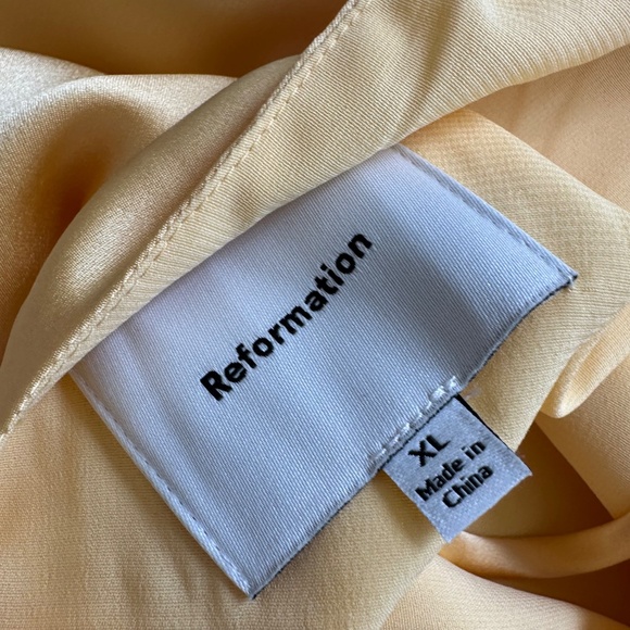 Reformation Jeany Silk Dress Yellow Sunshine Maxi Halter - XL - with tags - Picture 5 of 15